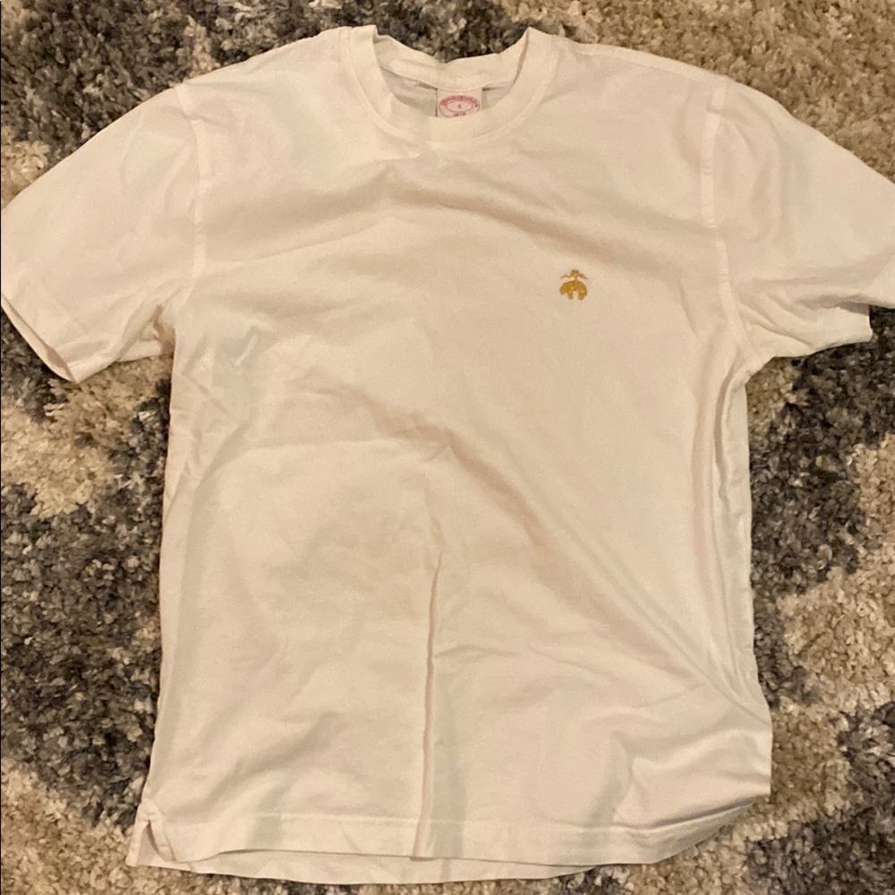 White T-Shirt with Gold Logo